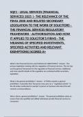 SQE1 - LEGAL SERVICES (FINANCIAL SERVICES) 2025 |- THE RELEVANCE OF THE FSMA 2000 AND RELATED SECONDARY LEGISLATION TO THE WORK OF SOLICITORS - THE FINANCIAL SERVICES REGULATORY FRAMEWORK - AUTHORISATION AND HOW IT APPLIES TO SOLICITOR'S FIRMS - TH