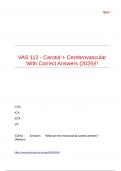 VAS 112 - Carotid + Cerebrovascular With Correct Answers (2025)!!