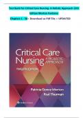 Test Bank For Critical Care Nursing- A Holistic Approach 12th Edition Morton Fontaine Chapters 1 - 56> Download as Pdf File < UPDATED 2025