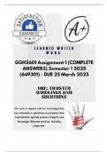 GGH2601 Assignment 1 (COMPLETE ANSWERS) Semester 1 2025 (649301) - DUE 25 March 2025; 100% TRUSTED Complete, trusted solutions and explanations