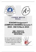 SCW2601 Assignment 1 (COMPLETE ANSWERS) Semester 1 2025 - DUE 12 March 2025; 100% TRUSTED Complete, trusted solutions and explanations.