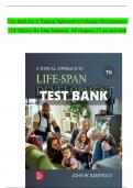 Test Bank for A Topical Approach to Lifespan Development 11th Edition By John Santrock. All chapters 17 are included