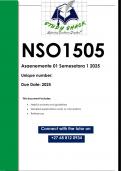 NSO1505 Assignment 1 (QUALITY ANSWERS) Semester 1 2025