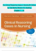 For Clinical Reasoning Cases in Nursing 8th Edition  by Test Banks Mariann M. Harding;  Chapter 1 - 15