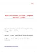 MRKT 492 Final Exam With Complete Solutions (2025)!!