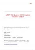 MRKT 492 Quizzes With Complete Solutions (2025)!!