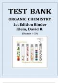 TEST BANK FOR Organic Chemistry, 1st Edition by Binder Klein, David All Chapters ||Complete A+ Guide