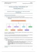 Evaluating Theories of Personality Notes for BSc Psychology: Psychology and the Individual