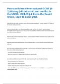 Pearson Edexcel International GCSE (9-1) History | dictatorship and conflict in the USSR, 1924-53 | 4. life in the Soviet Union, 1924-41 Exam 2025