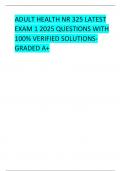 ADULT HEALTH NR 325 LATEST  EXAM 1 2025 QUESTIONS WITH  100% VERIFIED SOLUTIONSGRADED A+