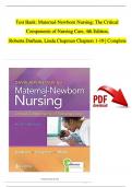 Test Bank for Davis Advantage for Maternal-Newborn Nursing Critical Components of Nursing Care 4th Edition, Roberta Durham, Linda Chapman 9781719645737 (Complete 19 Chapters)