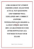 LMR GEORGETTE’S PMHNP CERTIFICATION  EXAM WITH ACTUAL NGN QUESTIONS AND VERIFIED WELL EXPLAINED 100% CORRECT ANSWERS WITH RATIONALES GRADED A+ LATEST UPDATE 2025 WITH 100% GUARANTEED SUCCESS AFTER DOWNLOAD (ALL YOUNEED TO PASS YOUR EXAMS