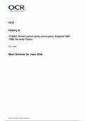 OCR AS Level History A Y136/01: British period study and enquiry: England 1485- 1558: the early Tudors Mark Scheme for June 2024