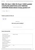 BIBL-104 Quiz 1, BIBL 104 Exam 1 (2025 update) COMPLETE QUESTIONS AND VERIFIED ANSWERS (Elaborated) Aready graded A+!!