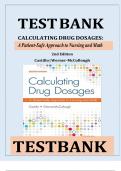 TEST BANK CALCULATING DRUG DOSAGES: A PATIENT-SAFE APPROACH TO NURSING AND MATH 2ND EDITION BY CASTILLO, WERNER-MCCULLOUGH ISBN- 9781719641227 LATEST 2024