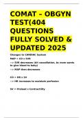 COMAT – OBGYN TEST(404 QUESTIONS FULLY SOLVED & UPDATED 2025