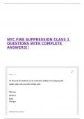 NYC FIRE SUPPRESSION CLASS 1 QUESTIONS WITH COMPLETE ANSWERS!!