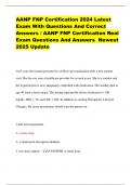 AANP FNP Certification 2024 Latest Exam With Questions And Correct Answers / AANP FNP Certification Real Exam Questions And Answers Newest 2025 Update