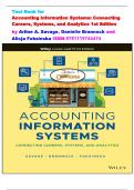 Test Bank for Accounting Information Systems: Connecting Careers, Systems, and Analytics 1st Edition by Arline A. Savage, Danielle Brannock and Alicja Foksinska ISBN-9781119744474 All Chapters Latest Verified Edition Complete Guide Graded A+