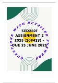 SED2601 Assignment 2 2025 (209428) - DUE 25 June 2025