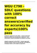 WGU C790 - SDLC questions with 100- correct answers(verified for accuracy by experts)100- pass