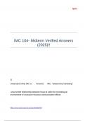 IMC 104- Midterm Verified Answers (2025)!!