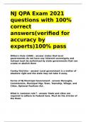 NJ QPA Exam 2021 questions with 100- correct answers(verified for accuracy by experts)100- pass