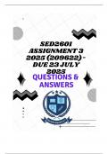 SED2601 Assignment 3 2025 (209622)- DUE 23 July 2025