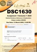 DSC1630 Assignment 1 (100% COMPLETE ANSWERS) Semester 1 2025 (203250) - DUE 13 March 2025