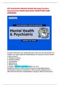 ATI Psychiatric-Mental Health Nursing Practice  Assessments EXAM 2024/2025 QUESTIONS AND  ANSWERS. 