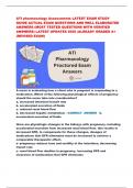 ATI pharmacology Assessments LATEST EXAM STUDY  GUIDE ACTUAL EXAM QUESTIONS AND WELL ELABORATED  ANSWERS (MOST TESTED QUESTIONS WITH VERIFIED  ANSWERS) LATEST UPDATES 2025 |ALREADY GRADED A+  (REVISED EXAM) 