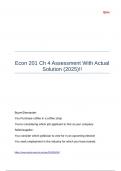 Econ 201 Ch 4 Assessment With Actual Solution (2025)!!