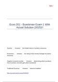 Econ 201 - Bueckman Exam 1 With Actual Solution (2025)!!