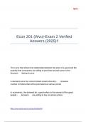 Econ 201 (Wvu)-Exam 2 Verified Answers (2025)!