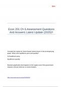 Econ 201 Ch 6 Assessment Questions And Answers Latest Update (2025)!!