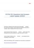 ECON 201 Questions And Answers Latest Update (2025)!!