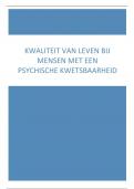 Samenvatting kwaliteit van leven bij mensen met een psychische kwetsbaarheid - orthopedagogie