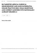 RN TARGETED MEDICAL SURGICAL NEUROSENSORY AND MUSCULOSKELETAL ONLINE PRACTICE 2025 | EXAM QUESTIONS AND CORRECT ANSWERS WITH RATIONALES | ALREADY GRADED A+