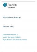 A-LEVEL EDEXCEL ECONOMICS A PAPER 3 June 2024 MARK SCHEME (9EC0/03)