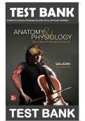 TEST BANK for Anatomy & Physiology: The Unity of Form and Function 9th Edition by Kenneth S. Saladin|| Complete Guide A+