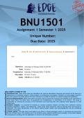  BNU1501 Assignment 1 (ANSWERS) Semester 1 2025 - DISTINCTION GUARANTEED