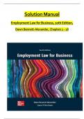 Employment Law for Business, 10th Edition SOLUTION MANUAL by Dawn Bennett-Alexander, Verified Chapters 1 - 16, Complete Newest Version