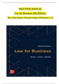 SOLUTION MANUAL For Law for Business, 15th Edition By A. James Barnes, Timothy Lemper, Verified All-Chapters 1 - 47, Complete Solution Guide