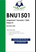 BNU1501 Assignment 1 (QUALITY ANSWERS) Semester 1 2025