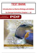 TEST BANK Introduction to Marine Biology 4th Edition by George Karleskint  All 1-20 Chapters Covered ,Latest Edition