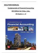 Solution Manual For Fundamentals of Financial Accounting, 6th Edition by Fred Phillips, Robert Libby, Verified Chapters 1 - 13, Complete Newest Version