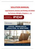 Solution Manual - Legal Research, Analysis, and Writing 5th Edition by Putman & Albright All 1-19 Chapters Covered ,Latest Edition