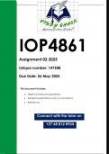 IOP4861 Assignment 2 (QUALITY ANSWERS) 2025