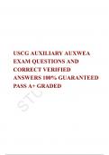 USCG AUXILIARY AUXWEA EXAM QUESTIONS AND CORRECT VERIFIED ANSWERS 100% GUARANTEED PASS A+ GRADED