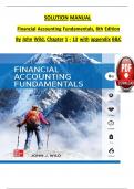 SOLUTION MANUAL For Financial Accounting Fundamentals, 8th Edition By John Wild, Verified Chapters 1 - 13, Complete Newest Version